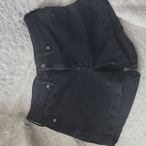 Black denim shorts